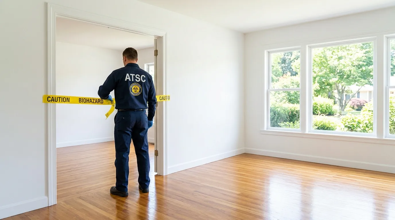 Certified biohazard cleanup crew performing Decomposition Cleanup in Midwest City